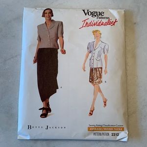 UNCUT Vogue Individualist Betty Jackson 2312 Petite Top & Skirt Sewing Pattern